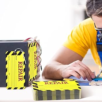 1975 イエロービニール Amazon.com : Amyhill 240 Pack Repair Tags Yellow Maintenance